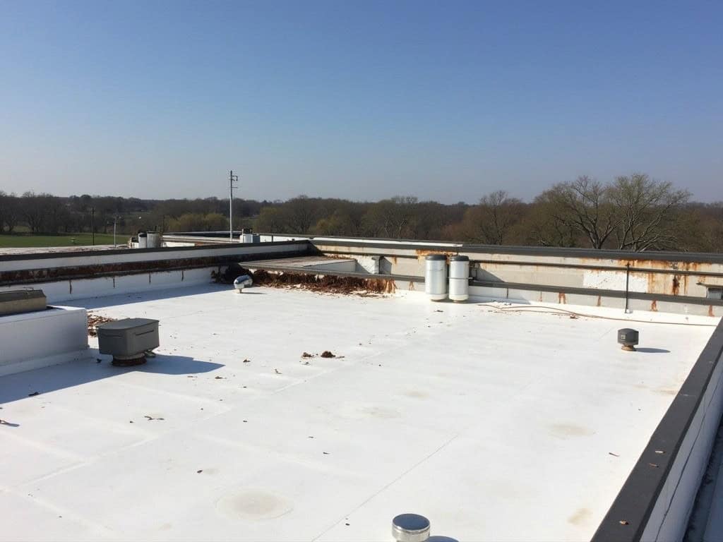 damaged commercial flat roof